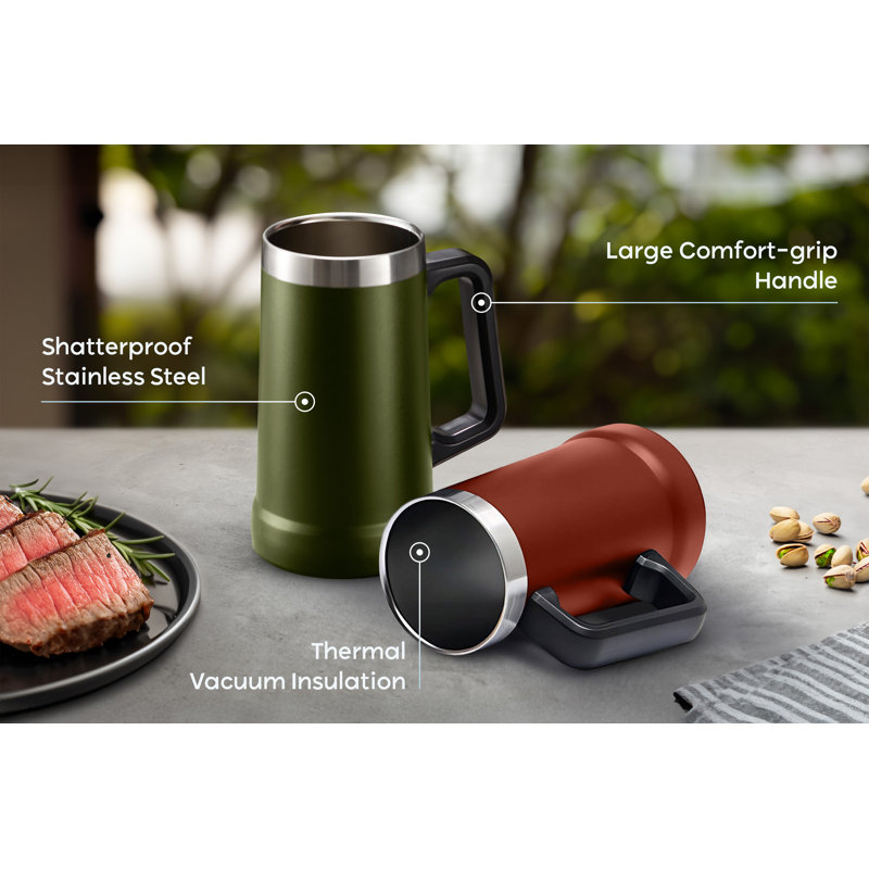Tasse de camping en acier inoxydable , Rouge
