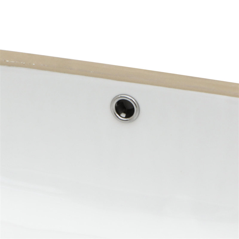 22" x 15" x 8.3" White Ceramic Undermount Bathroom Sink with Overflow