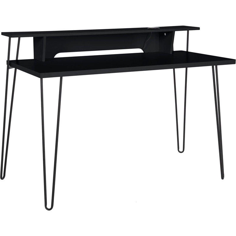 Adkison Metal Base Writing Desk, Black