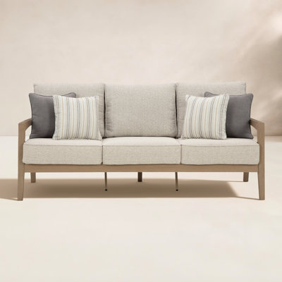 Frankie 75.88'' Wide Straight Aluminum Patio Sofa with Cushions