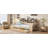 Wooden Daybed with Storage Shelves, Multi-functional Bed with Two Storage Drawers and Study Desk-244608560-244608575
