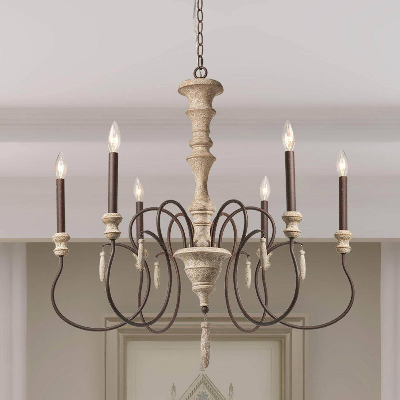 Lebrun 6-Light Elegance French Country  Candle Style Classic/ Traditional Chandelier