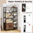 55.5" Tall Bookcase With 2-door Cabinet Metal Frame Freestanding Display Rack