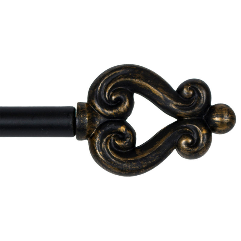 Tringle à rideaux simple Haith, H 0,625 po x l 120 po x P 0,625 po, Doré brulé