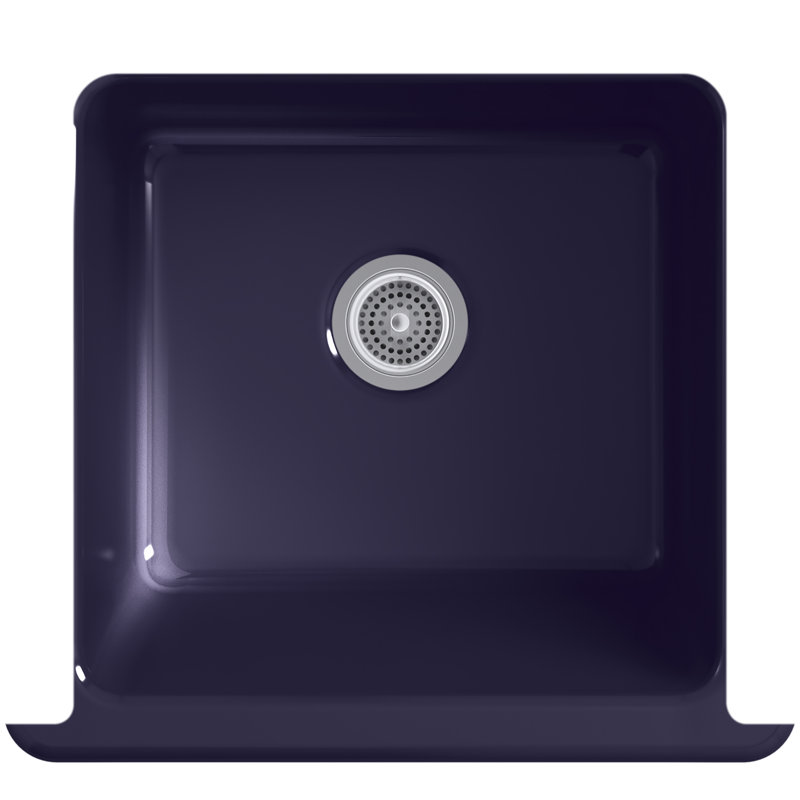 Whitehaven Self-Trimming 23.5"L x 21.5625"W Farmhouse Kitchen Sink, Indigo Blue