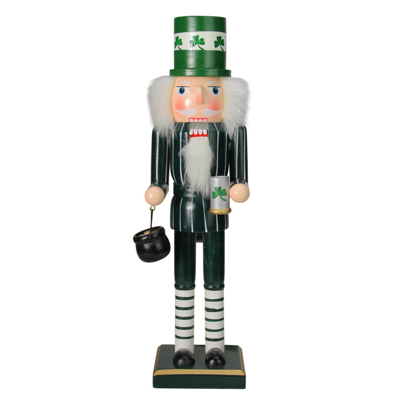Casse-noisette en bois 14 po Green Luck of the Irish Leprechaun