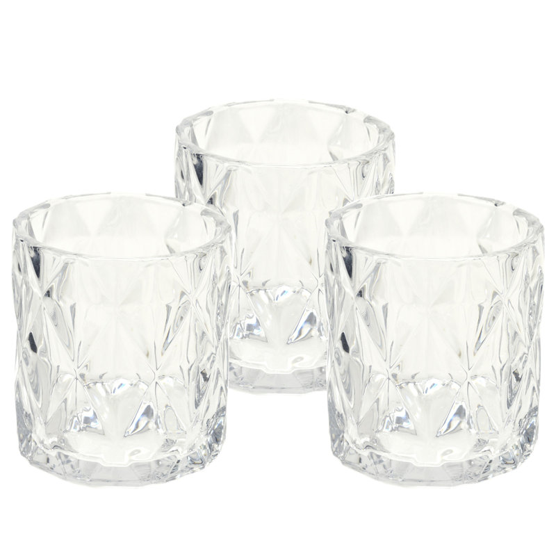 Glass Tabletop Votive Holder, 4" H x 4" W x 4" D, Clear