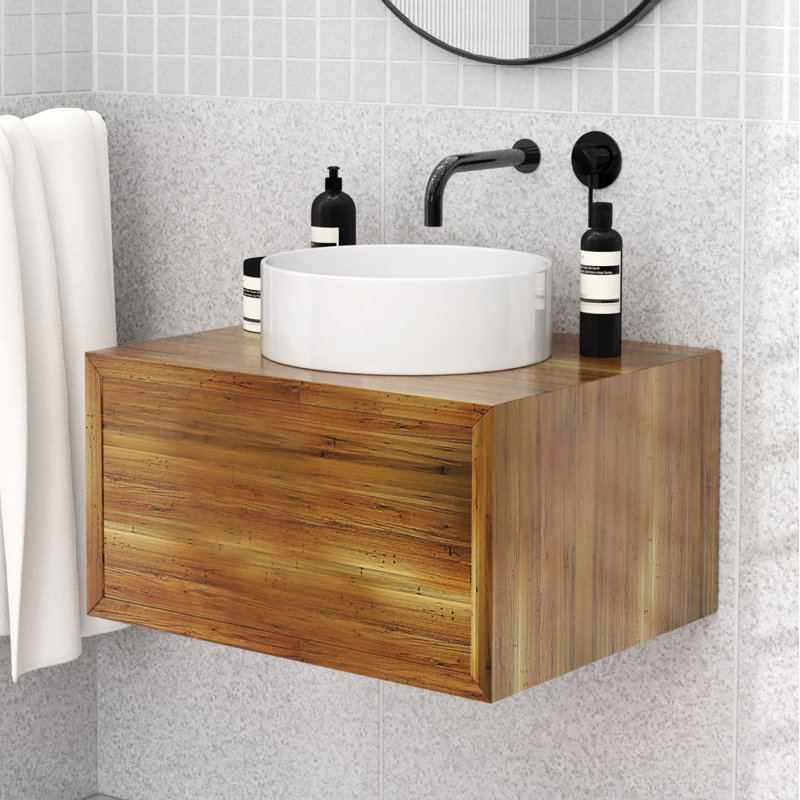Lavabo de salle de bain vasque rond en céramique Tucana, Blanc brillant