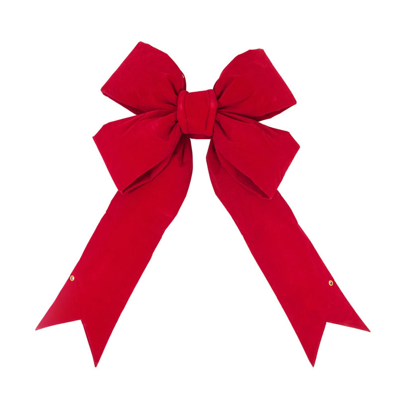 Arc de Noël 18 po en velours rouge pour l'extérieur, H 18 po x l 6 po x P 23 po