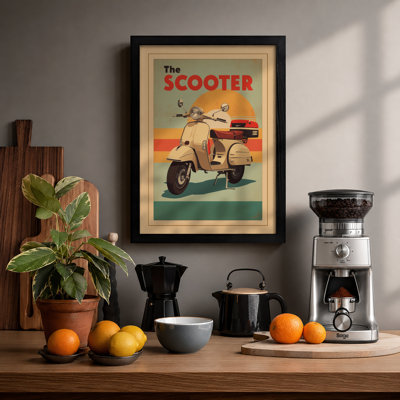 The Scooter Retro - Framed Print