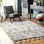 Tapis gris / gris en laine tissé à plat Tribal Tale 7 pi 6 po x 9 pi 6 po-1331827147