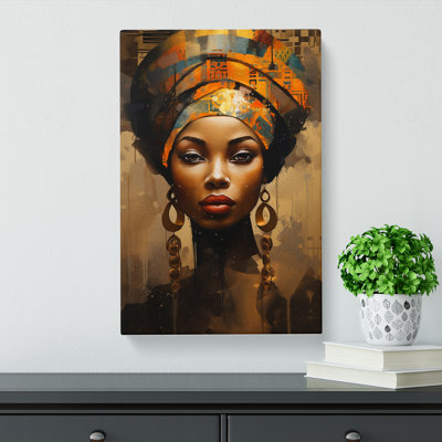 African Woman Dadaism - Wrapped Canvas