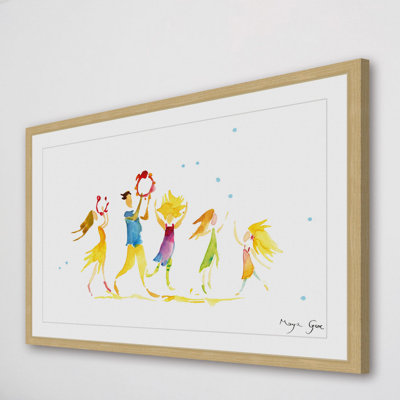 'Dancing Family' by Maya Gur Framed Print