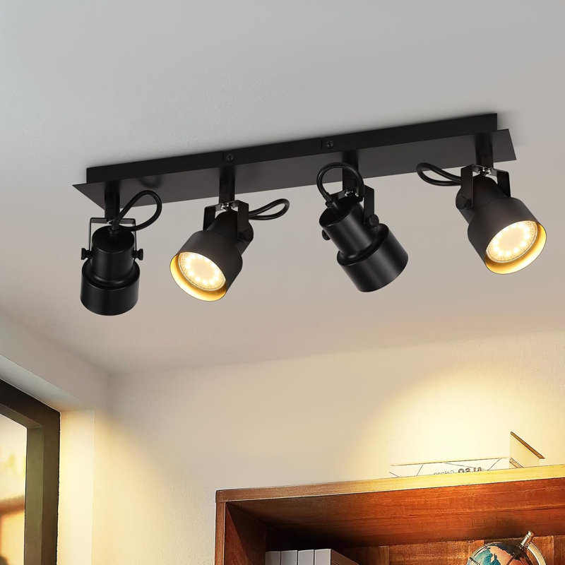 Ceiling spotlight flame ceiling spot black - vintage swivel ceiling lamp GU10 350° spotlight industrial ceiling light spots kitchen lamp for living room kitchen hallway (without bulb)