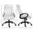 Computer Desk Chair with PU Leather  Upholstery, Adjustable Height and Swivel Wheels, White
