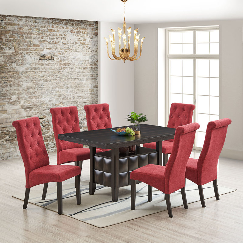 Table de salle à manger rectangulaire 59 po avec tablette de rangement Fairfield Lemont