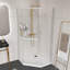 Fini blanc mat 34,75 po X 72 po. Porte de douche pivotante sans cadre néo-angle avec verre trempé de 1/4 po d'épaisseur-117416380