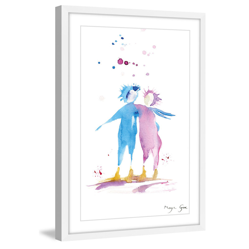 « couplez l’étreinte » par maya gur, reproduction d’art encadrée, H 18 po x l 12 po x P 1,5 po