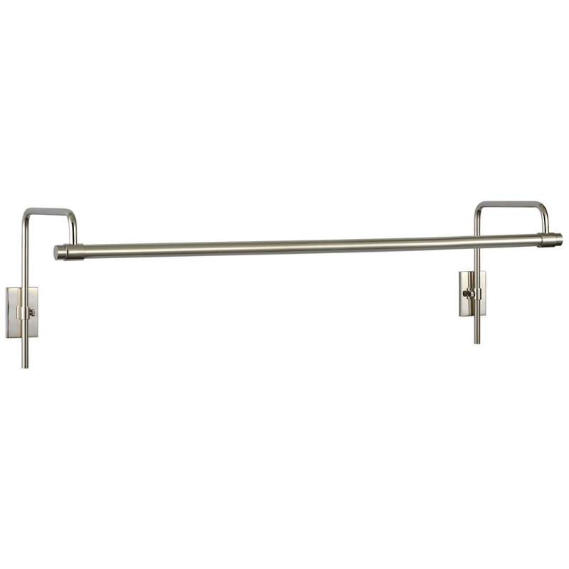 Thomas O'Brien Kidd 18" Frame Mount Picture Light, 8.75" H x 30" W x 8.75" D, Polished Nickel, 20 W
