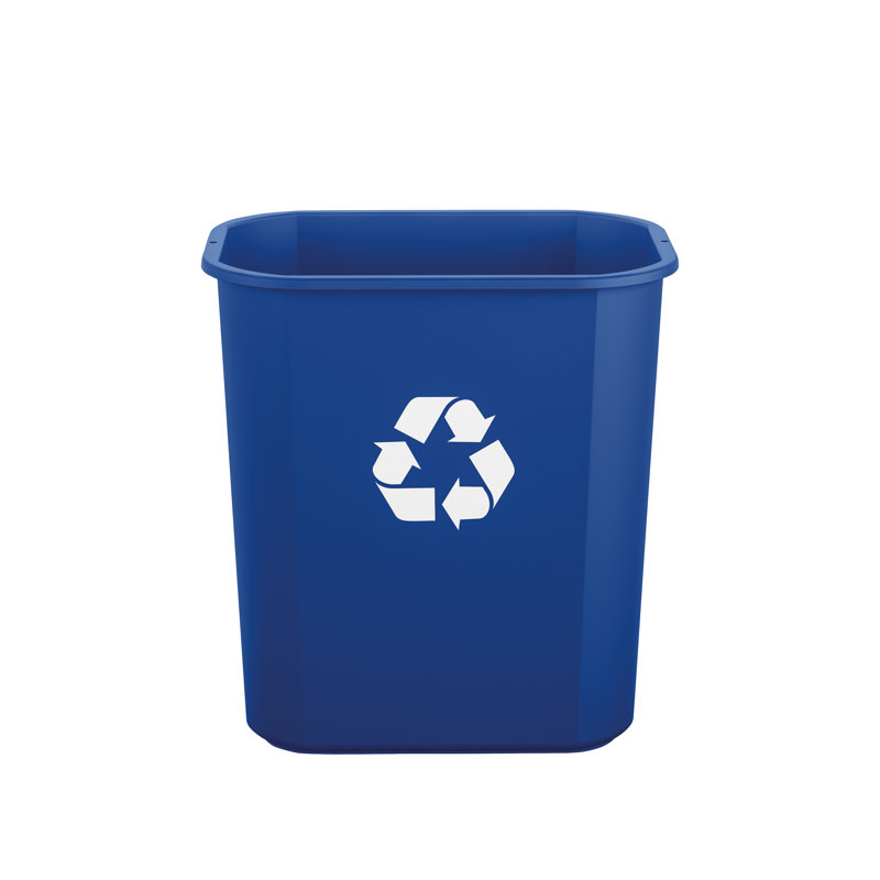 Poubelle en résine pour rangement des déchets d'intérieur l 8,31 po x P 11,75 po Suncast, fabriquée aux États-Unis, Bleu