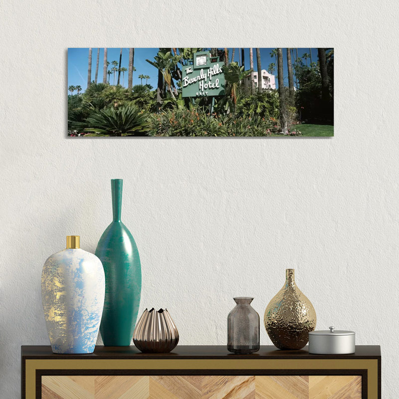 Signboard Of A Hotel, Beverly Hills Hotel, Beverly Hills, Los Angeles County, California, USA - Wrapped Canvas Panoramic Print