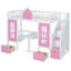 Lit mezzanine simple rose avec table ajustable et lit attrayant attrayant-118036584