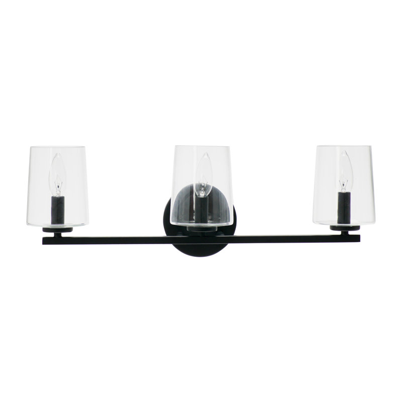 Éclairage pour salle de bain 3 lumières en métal Livingstone, noir mat, Noir mat