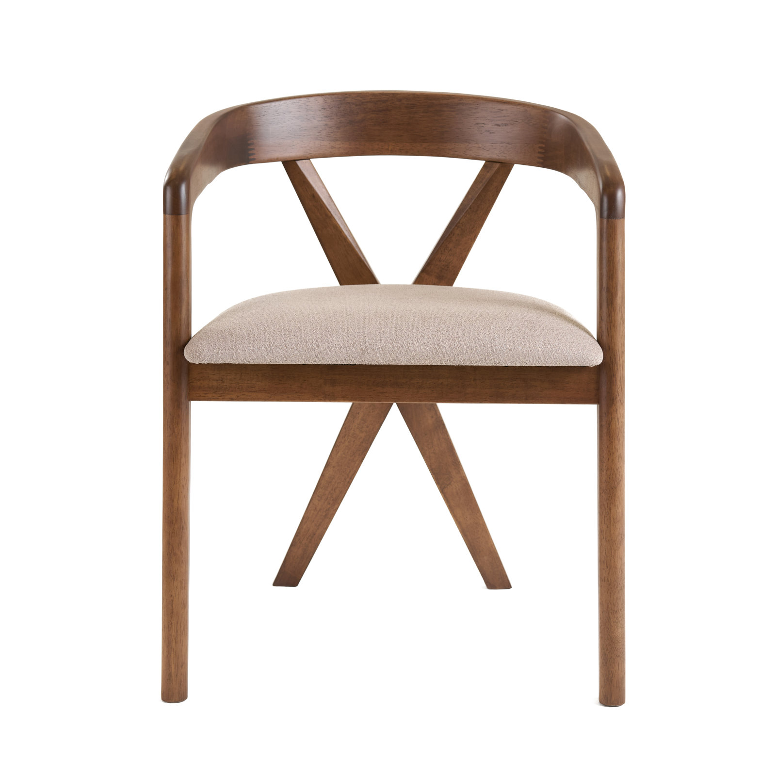 Greco Dining Armchair, Light Brown/Walnut