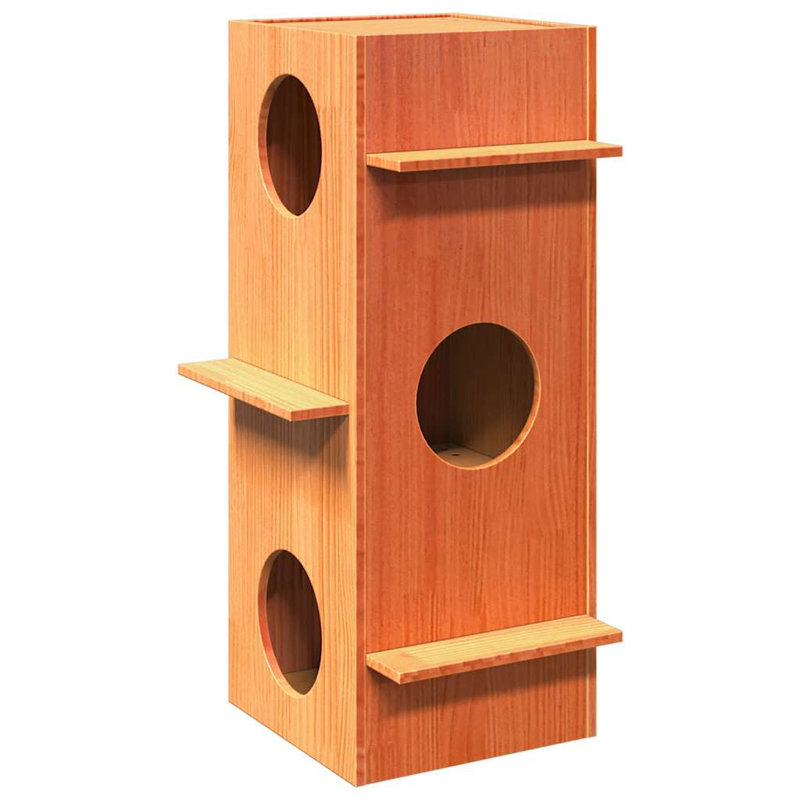 90cm H Cat Tree, Wax Brown