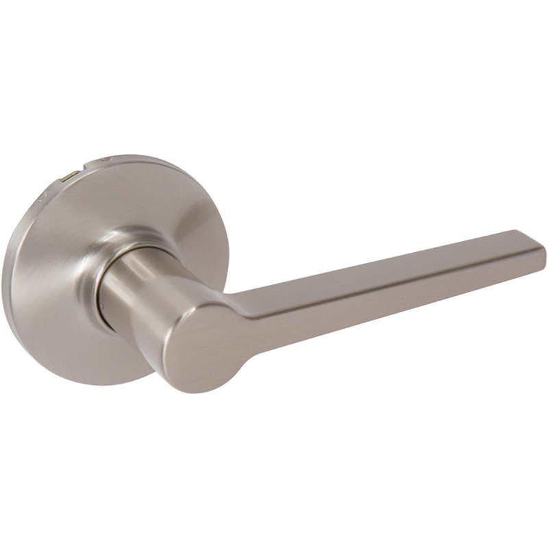 Faux levier de porte simple Tulina avec rosette ronde Tulina, Nickel satiné