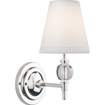 Applique murale Elegant Calliope - cristal au plomb et luminaire 120V plaqué argent avec abat-jour parchemin Mont Blanc - Décoration sophistiquée