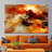 Yellow Abstract Cloud Artwork Printed On Canvas With Autumn Colors For A Contemporary Home Decor Touch-442813963-442813982-442813953