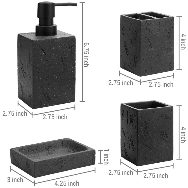 4 Piece Bathroom Accessory Set