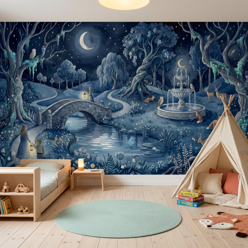 Moonlit Forest, 120 po x 96 po, Peler et coller