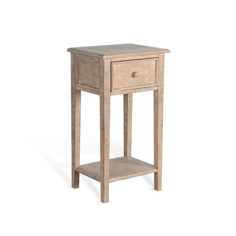 Table de bout en bois massif Komor, Galet de plage