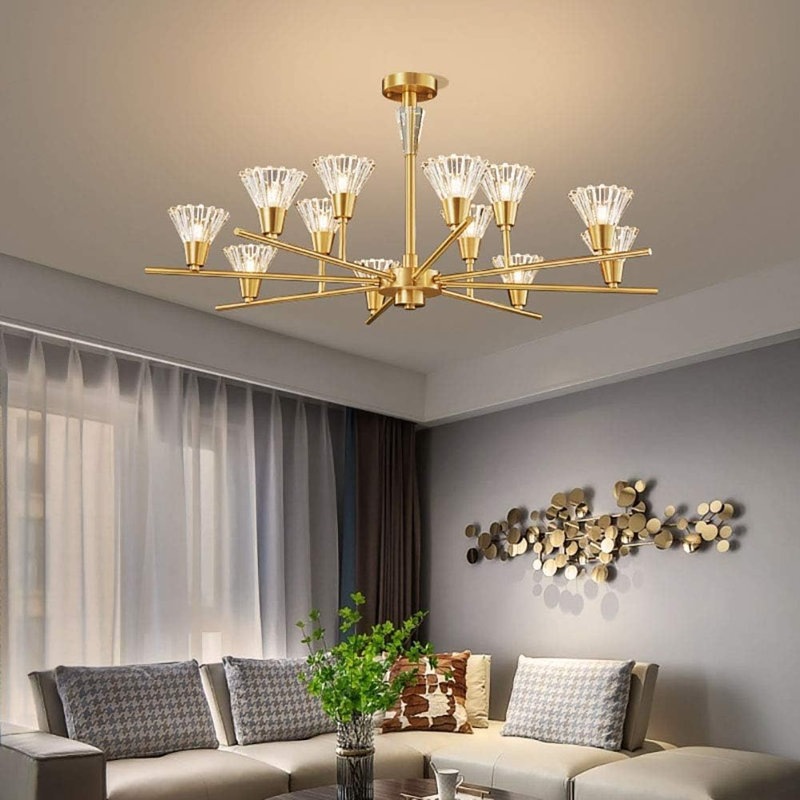Lustre à finition dorée