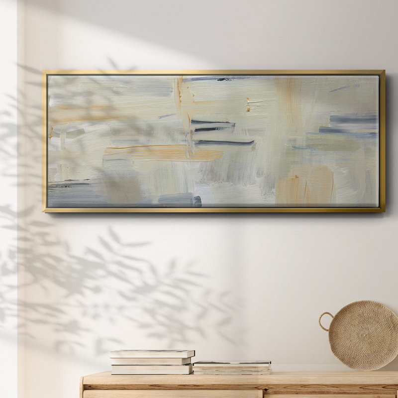 Gris et gris abstrait, toile encadrée, H 20 po x l 50 po