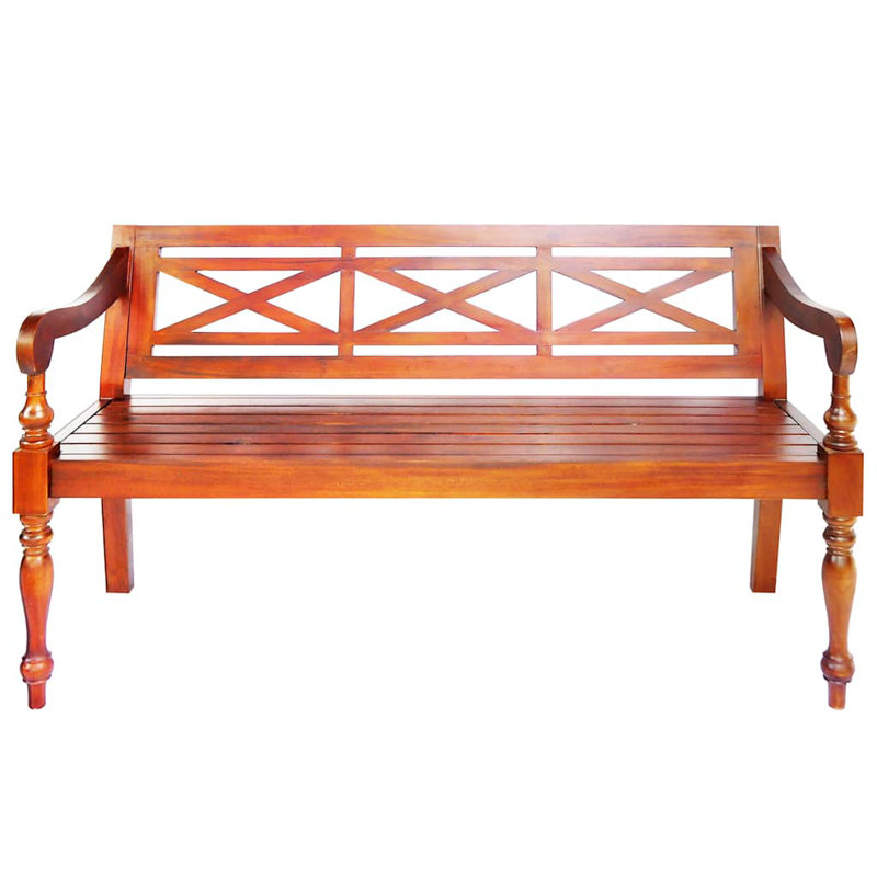 Broaddus Solid Wood Bench, Dark Brown