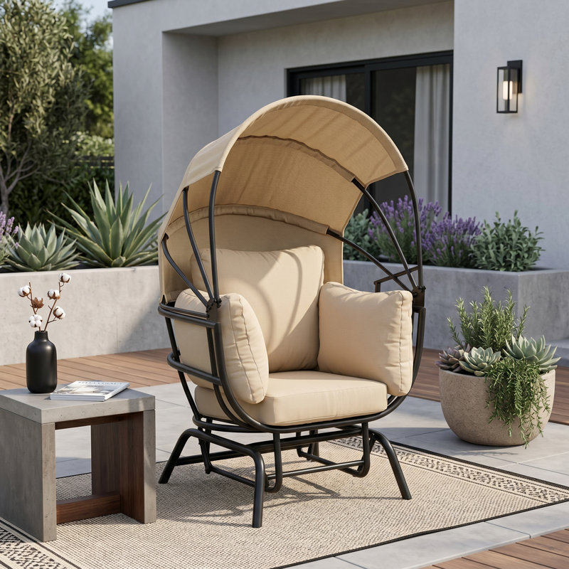 Auvent rétractable pour cadre 36 po x 29 po x 59 po noir / taupe