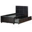 Lit double Commodius avec similicuir espresso Rundle, noir-29674191-29674192
