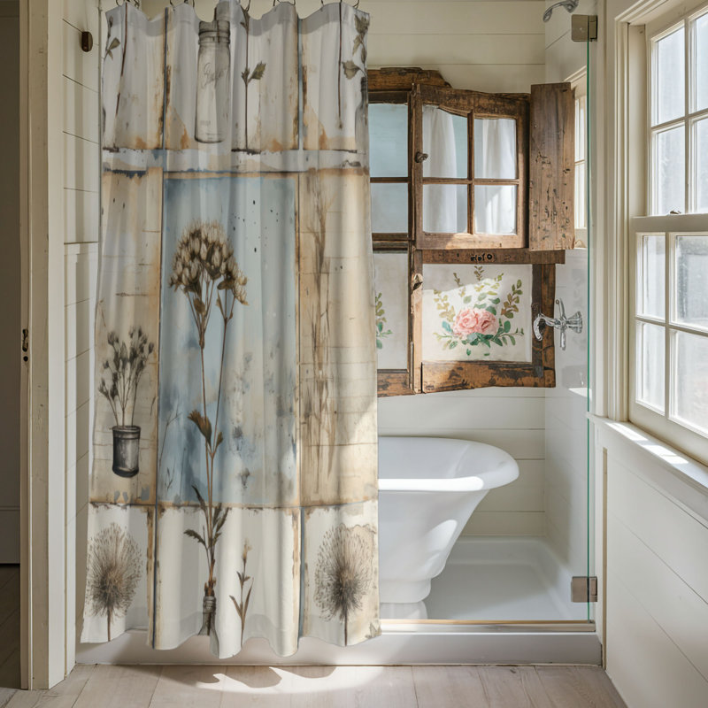 Wintery Branches - Rideau de douche Premium, H 74 po x l 71 po