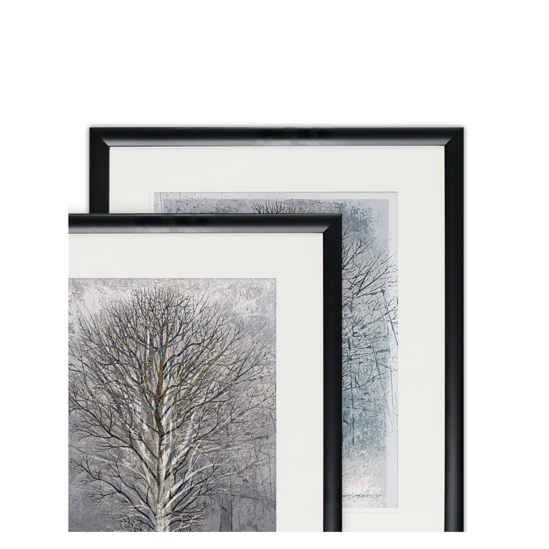 " Silver Tree " 2 - Pieces, Black Framed
