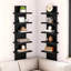 Black 5-Tier Floating Shelves, 2-Pack Wall Shelf Corner Shelf