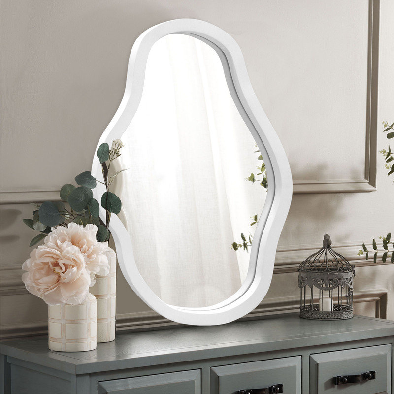 Miroir en bois, Blanc