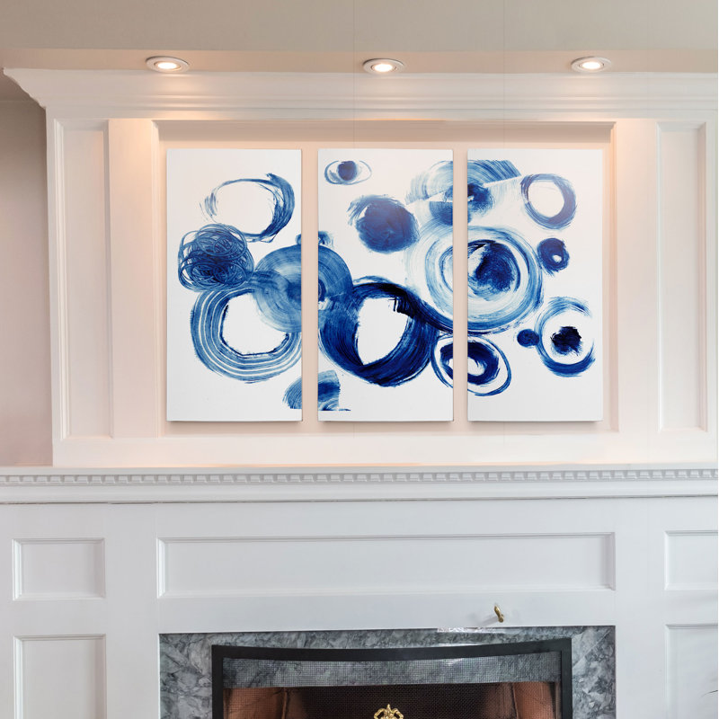 « blue circle study iv », reproduction d’art à multiples images sur toile, H 24 po x l 36 po x P 1,5 po