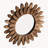 12 Inch Rustic Sunburst Boho Wood Wall Decor Mirror, Carbonized Black