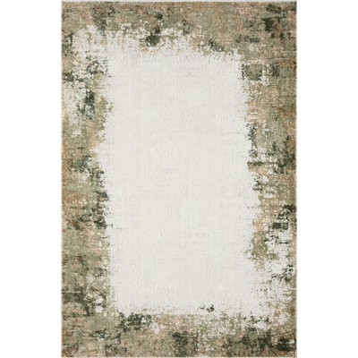 Abani Rugs Meidinger Beige with Green Border Area Rug