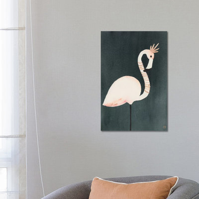 Flamingo And Crown by CreatingTaryn - Wrapped Canvas Print