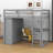 Wood Full Size Loft Bed With 2-Tier Storage Shelves,3 Drawers,Built-In Wardrobe And Desk-142050726