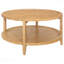 Table basse ronde en érable brun